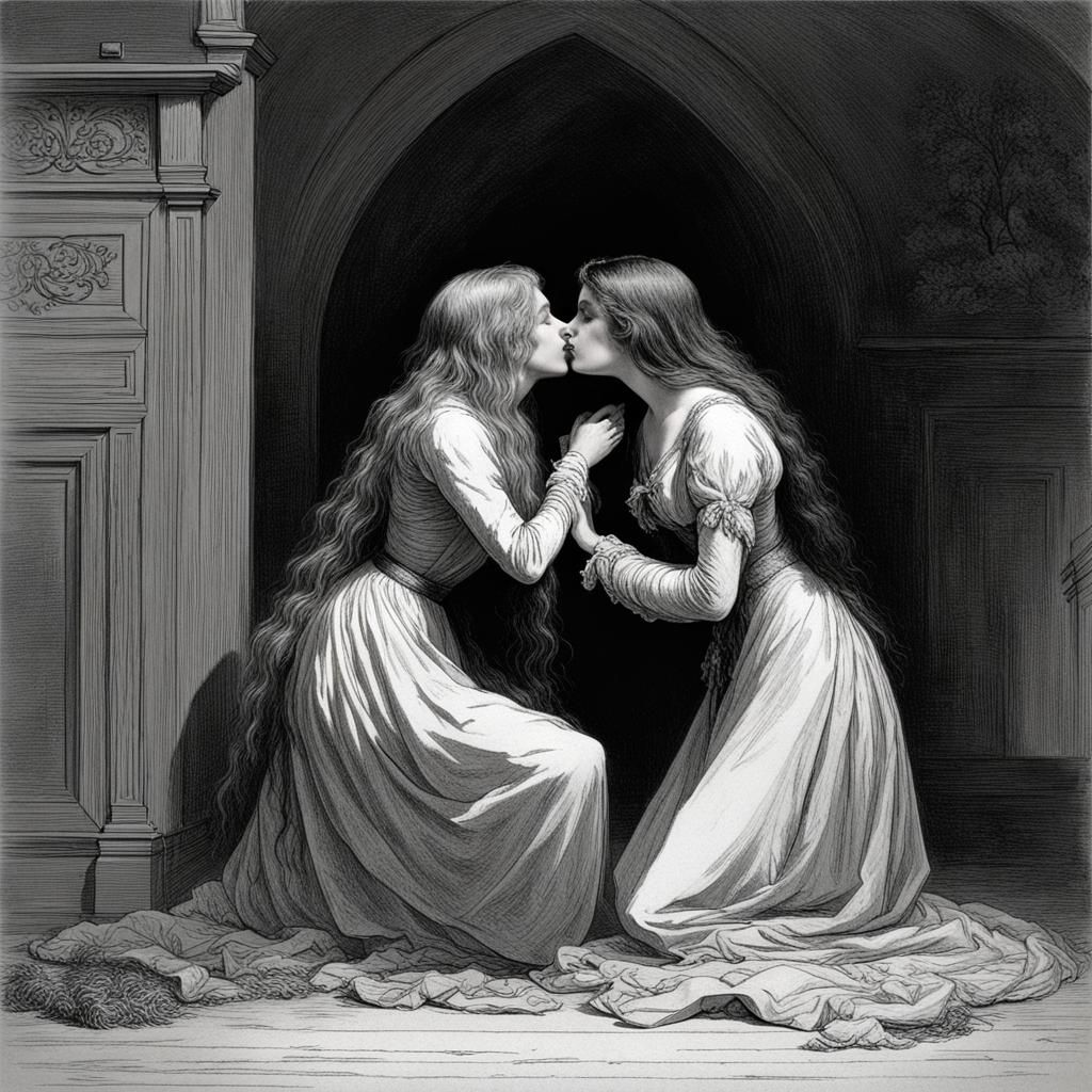 Passionate Embrace: 1890s Romance and Horror