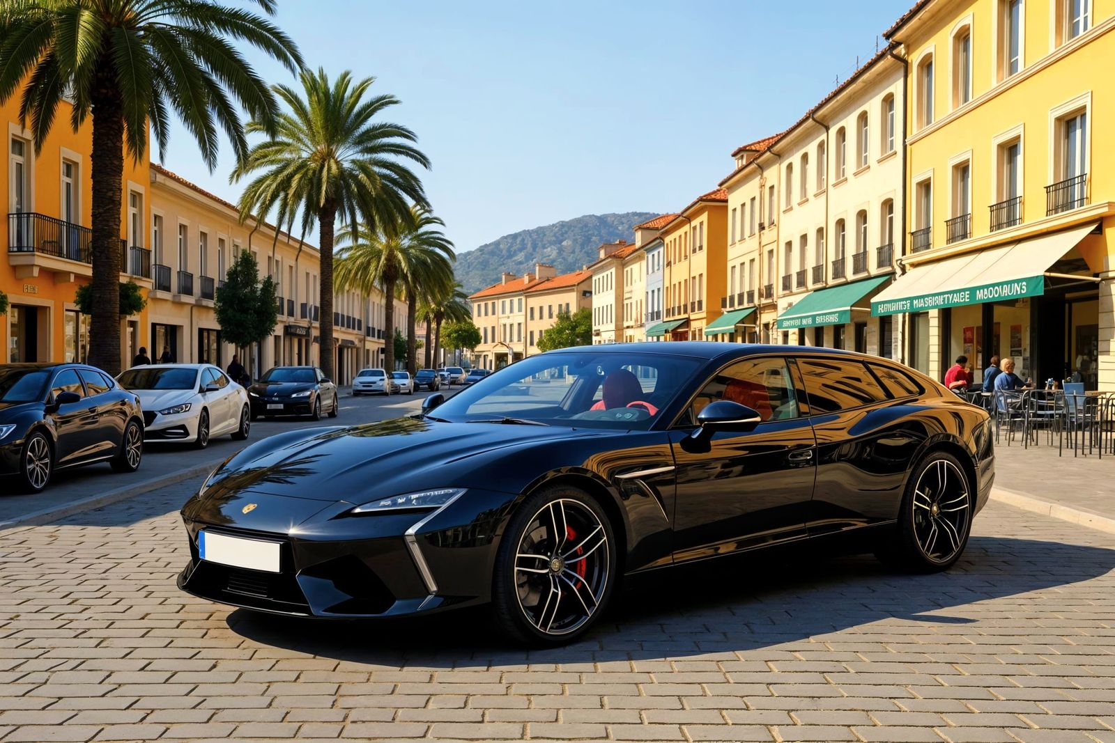 Sleek Satin-Matte Black Lamborghini Estoque Wagon
