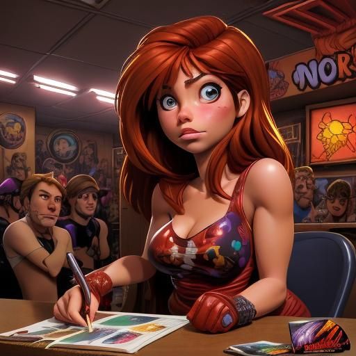 Cute Character in Comic Book Art Style