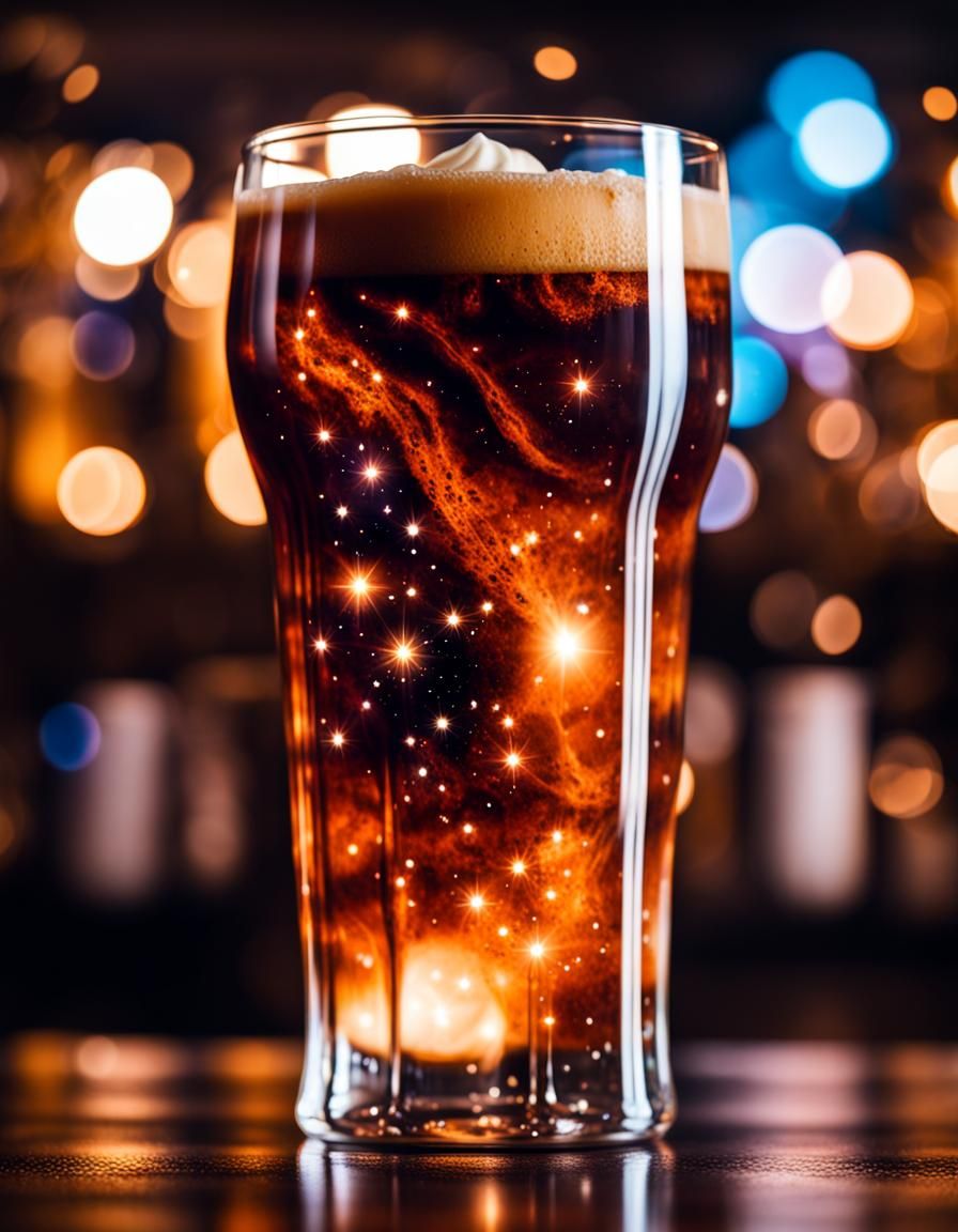 Cosmic Root Beer Float with Galaxy Effect