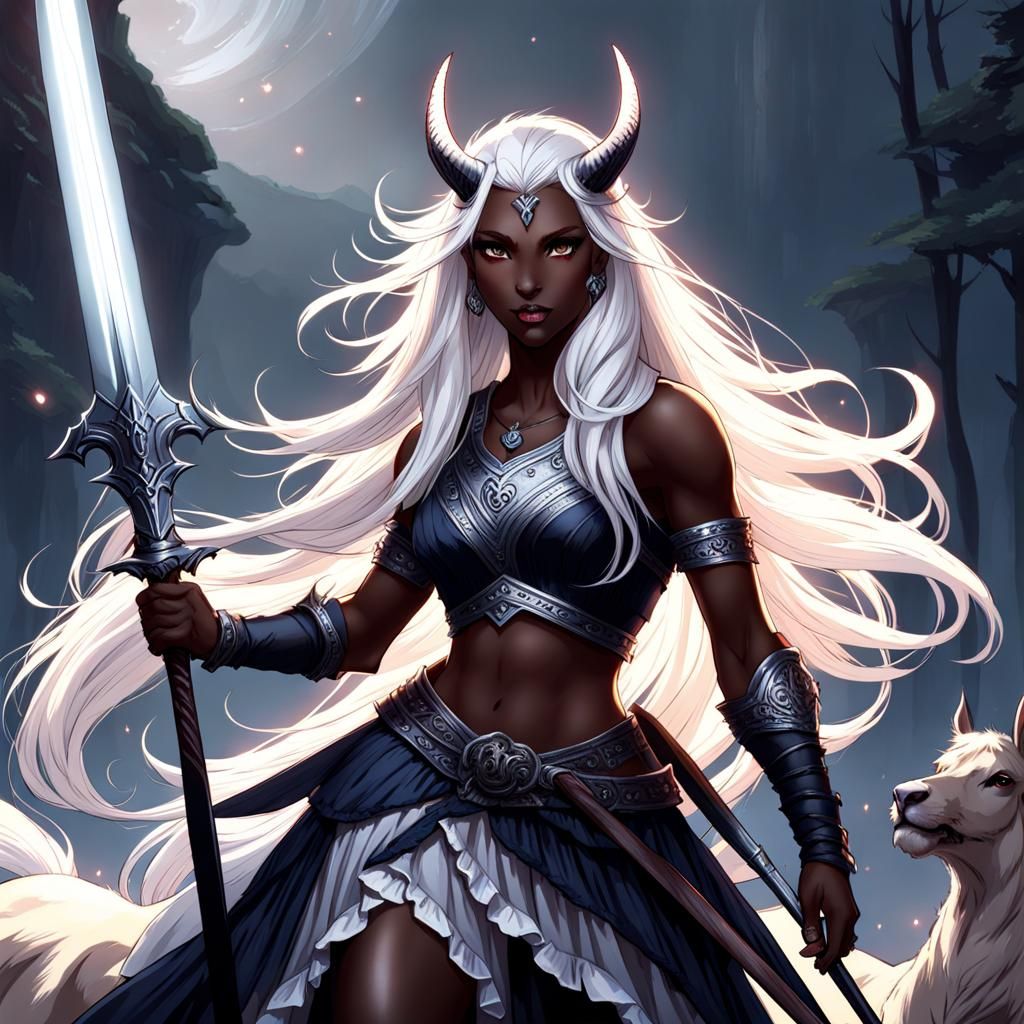 Female Centaur Warrior with Sword and Scars