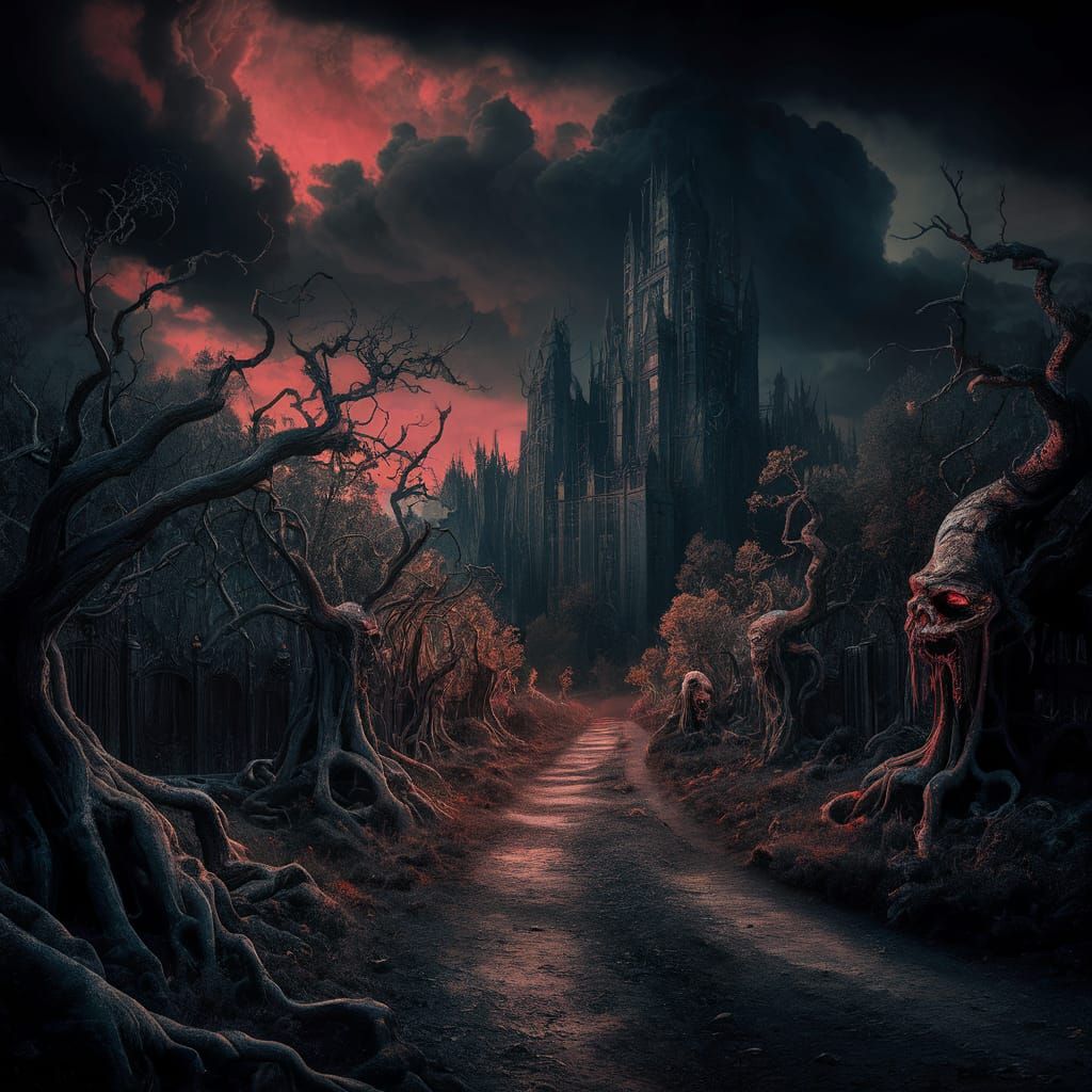 Lovecraftian World of Dark Abominations as Digital Painting