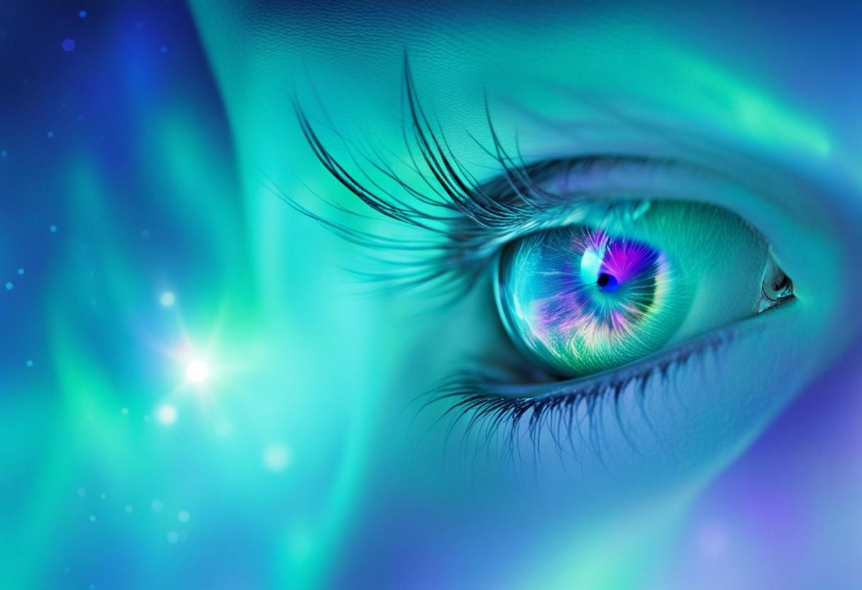 Aurora Borealis Shimmering Eye Reflection