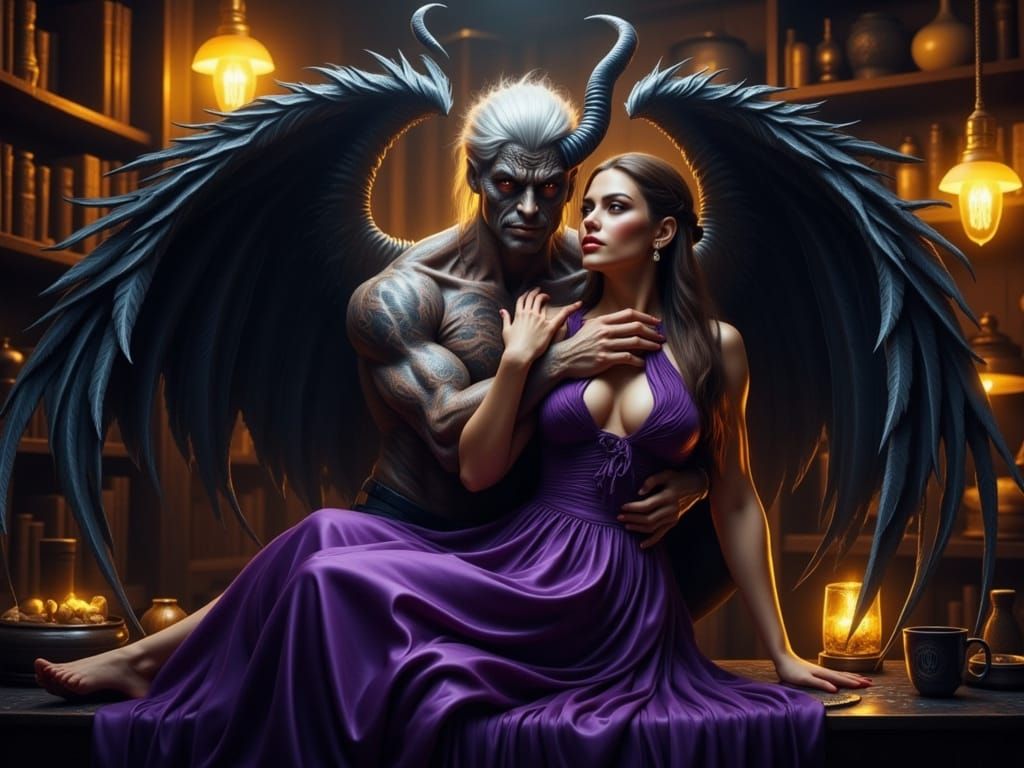Dark Fantasy Romance: Demon and Mortal Embrace