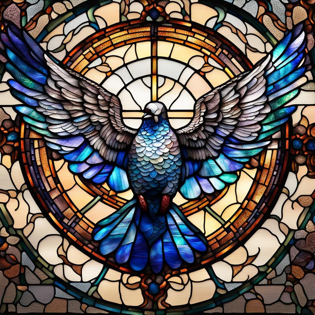 Stained Glass Dove in 3D