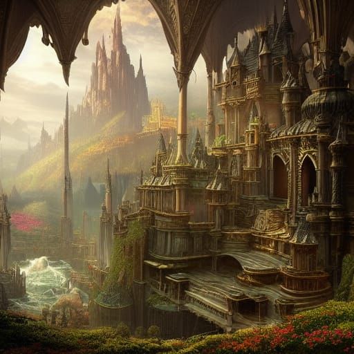 Epic Fantasy Kingdom Digital Matte Painting