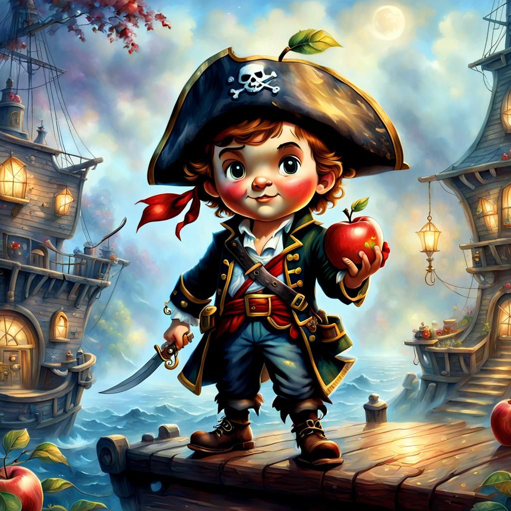 Apple Pirate in Ethereal Fantasy Style