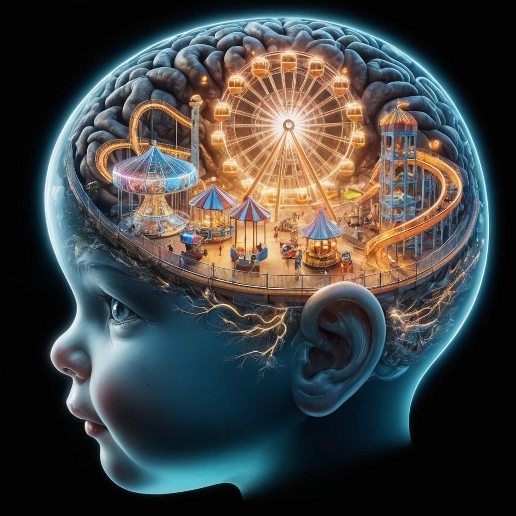 Hydroelectric Brain Theme Park: Hyperrealistic Digital Rende...