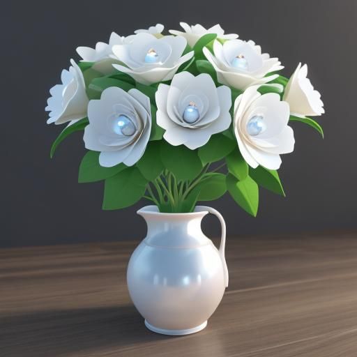 Lustrous Mother-of-Pearl Flowers in 3D