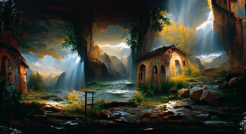 Detailed 8K Rendering of Ancient Ruins