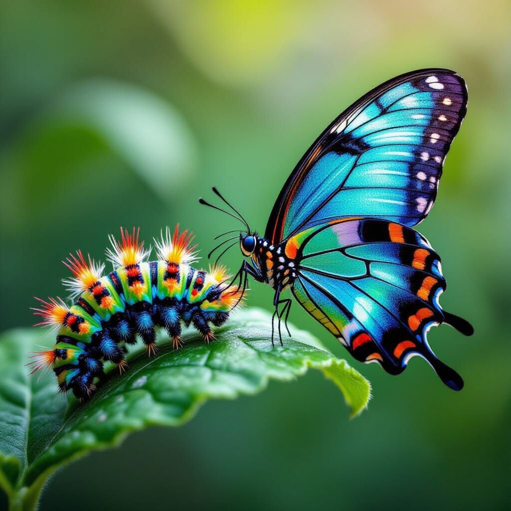 Caterpillar to Butterfly: A Hyperrealistic Transformation