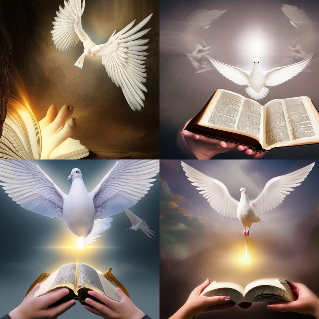 Divine Light: Bible and Dove in Fantasy Art