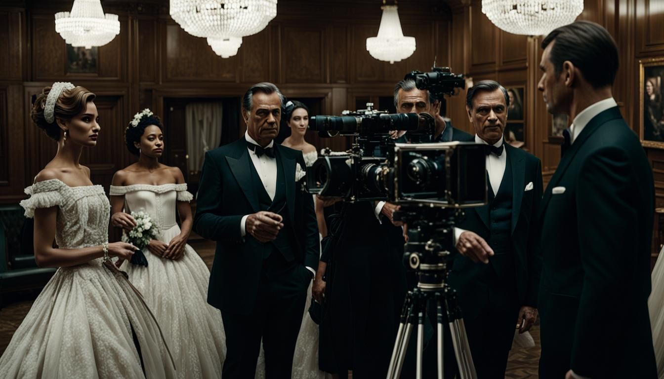 Elegant Hotel Scene in 1960s Film Style