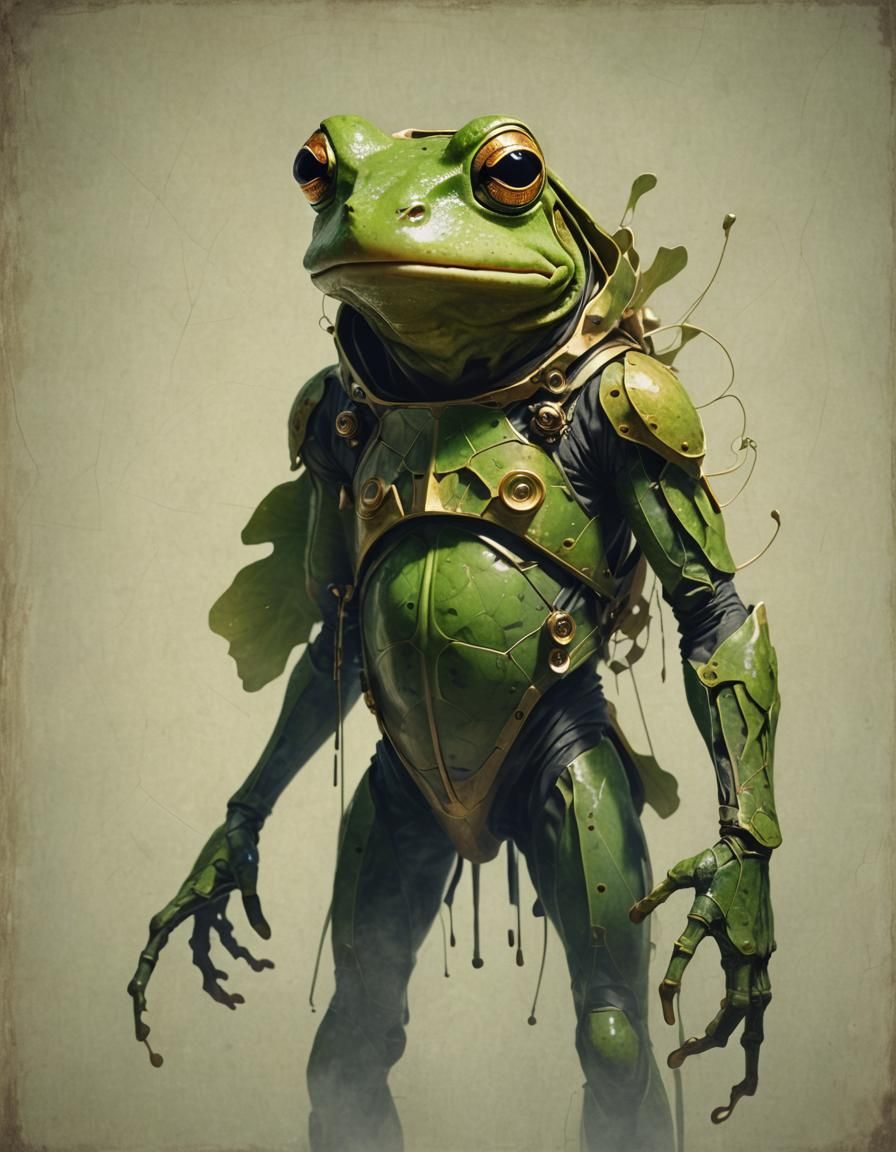 Retro Frog Man in Golden Ratio