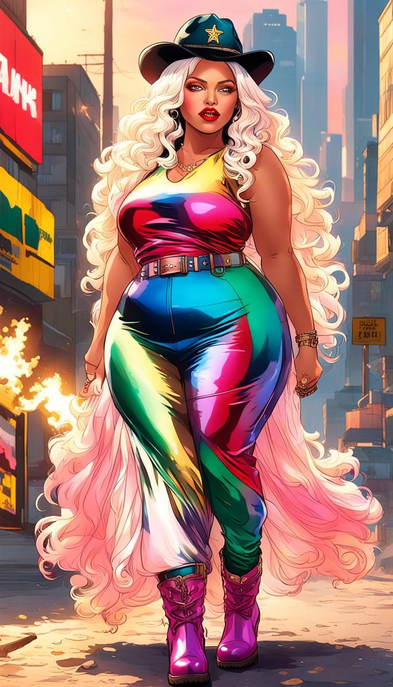 Magazine Cover: Curvy Woman with Unique Style