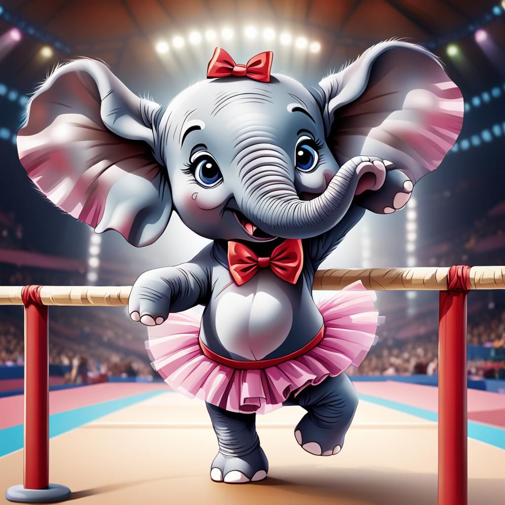 Elephant Gymnast Performs in Paris Olympics