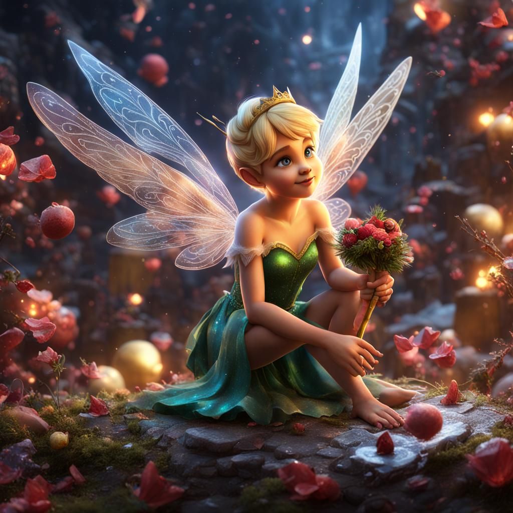 Tinkerbell as Cupid Angel in Detailed 3D Rendering