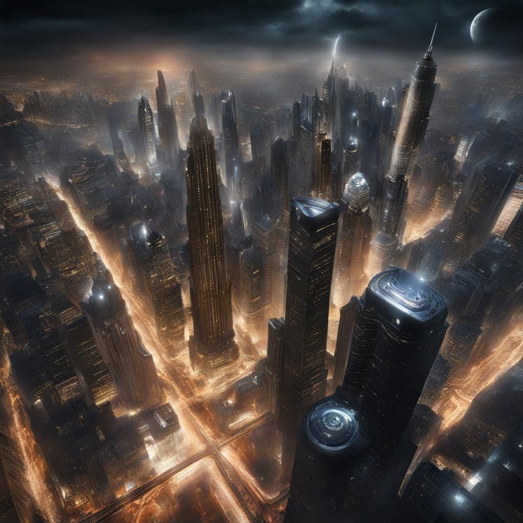 Superhero Rescue in Sci-Fi Metropolis