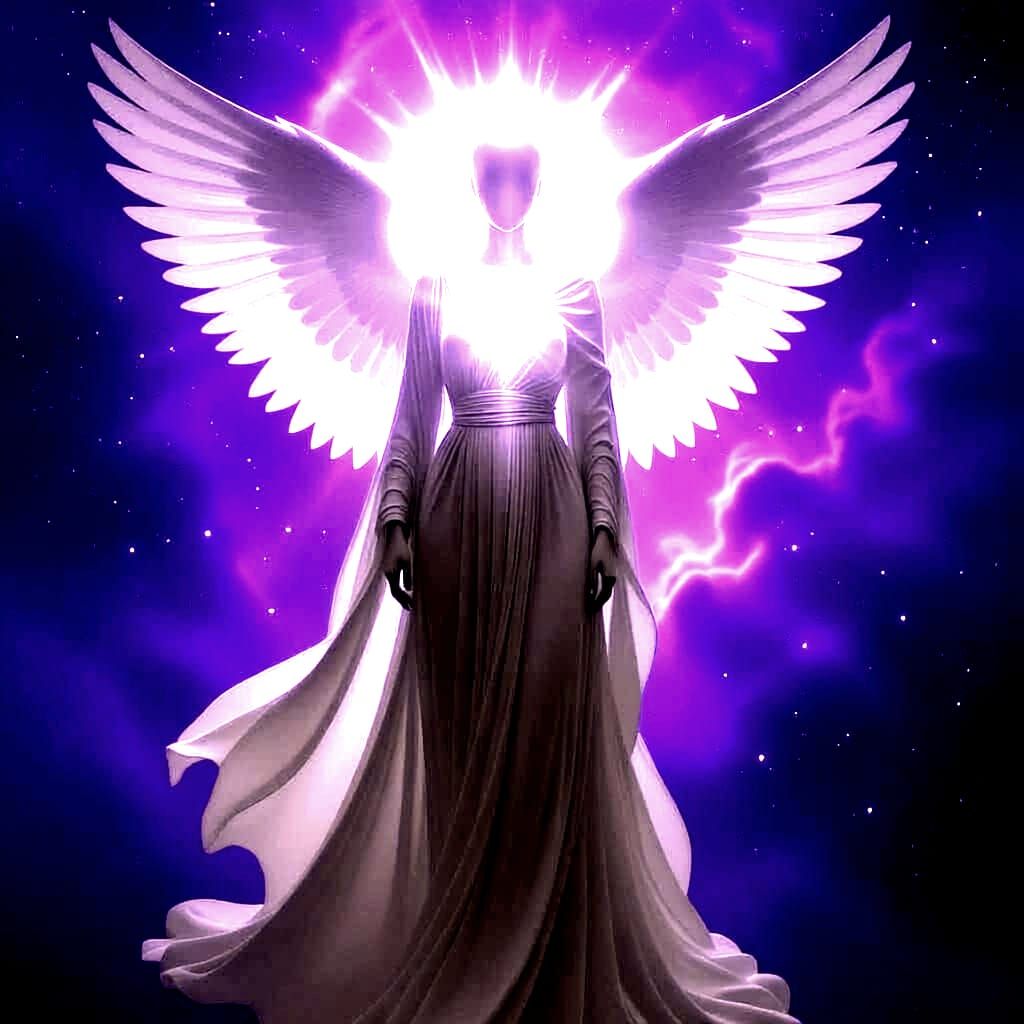 Faceless Angel Appearing in Ethereal Light