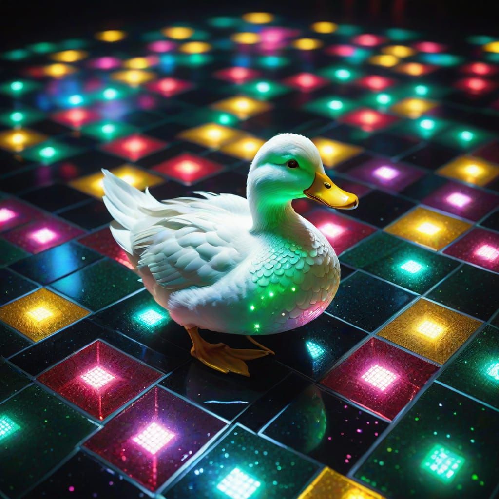 Cosmic Disco Scene with Shimmering Lights