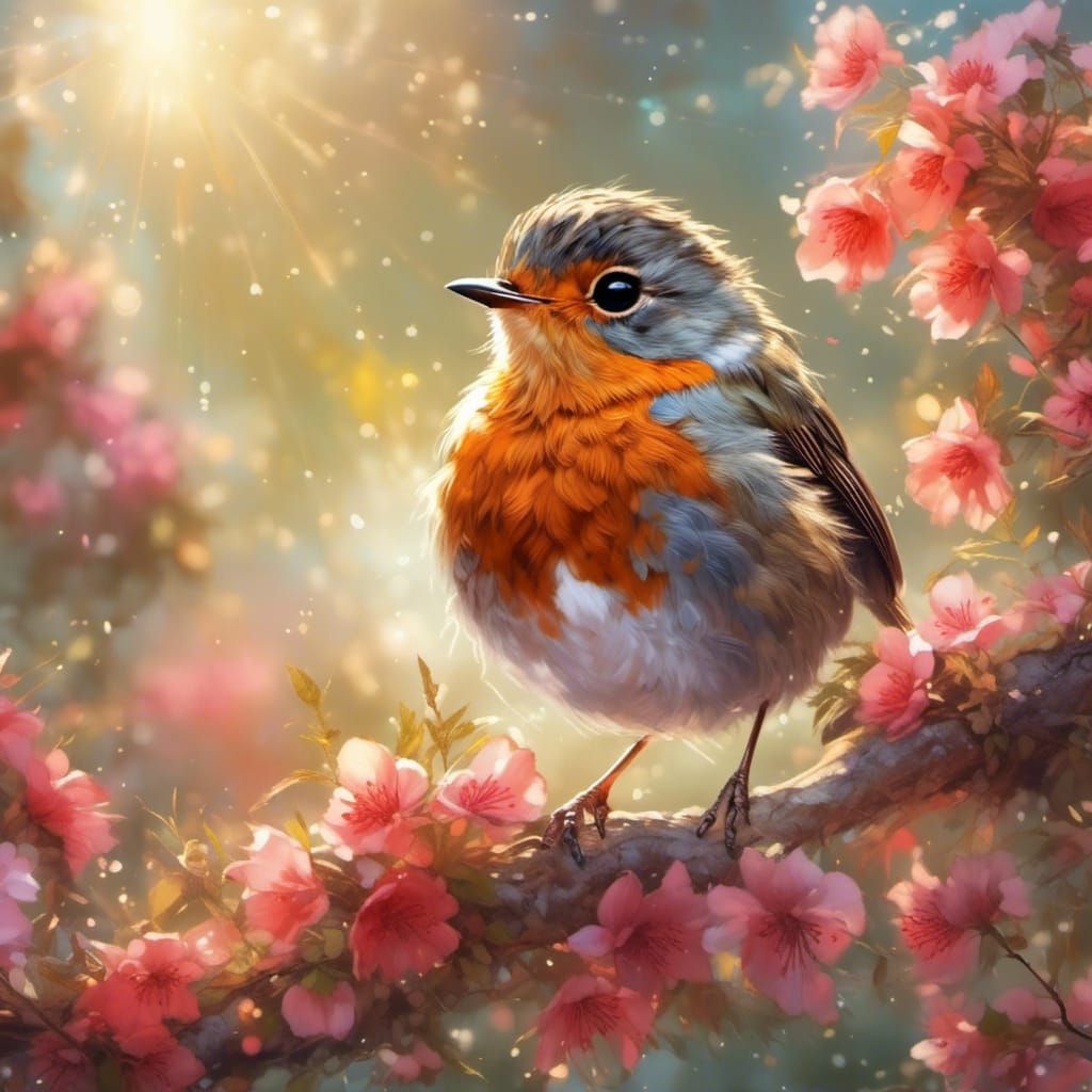 Radiant Robin in Heavenly Light