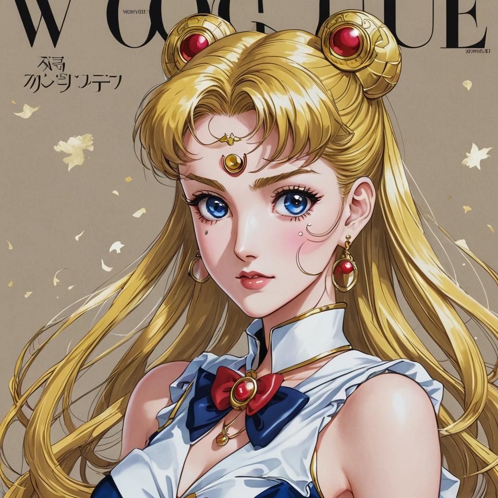 Sailor Moon Vogue Cover in Anime Style