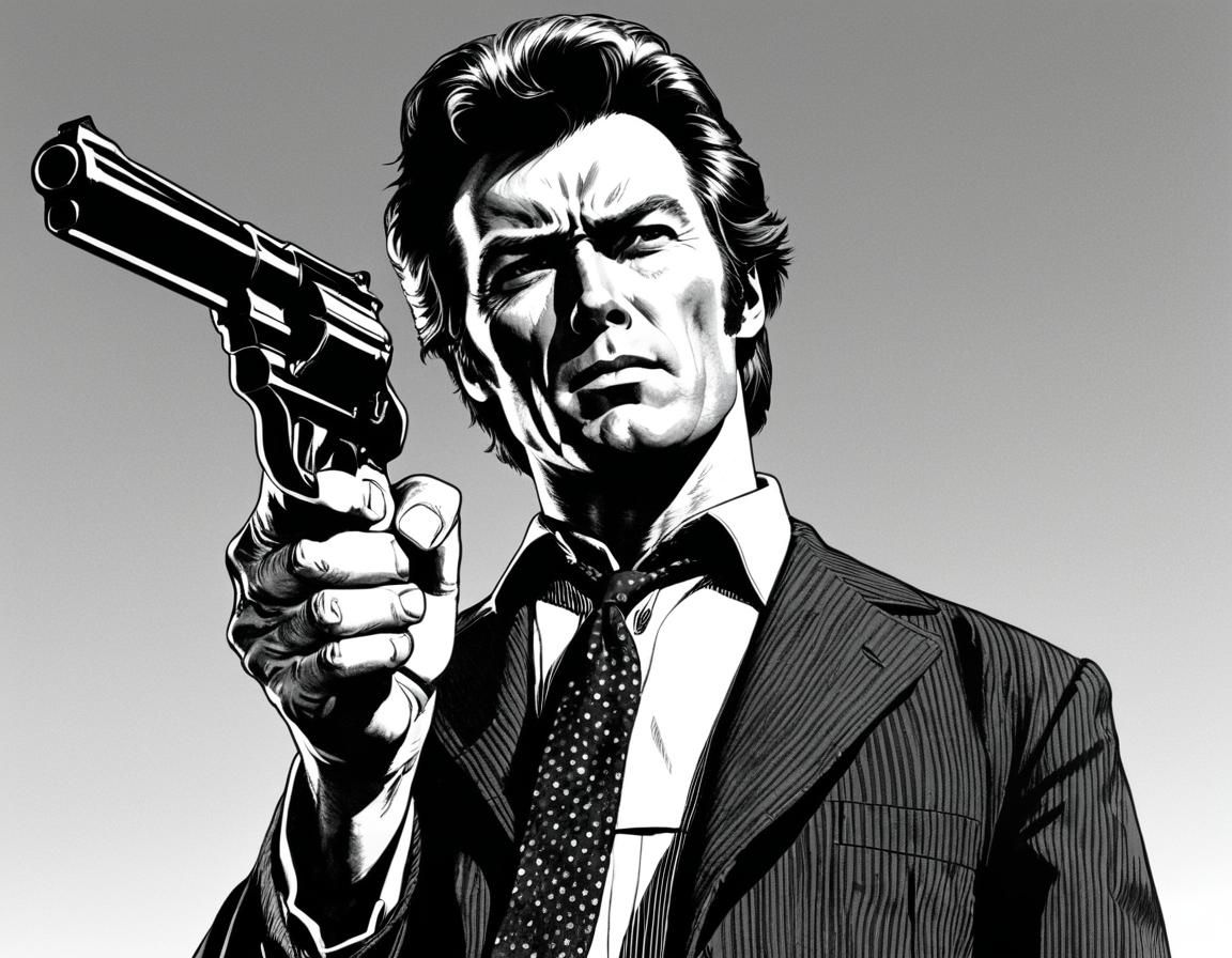 Dirty Harry Callahan in Gritty Comic Book Style