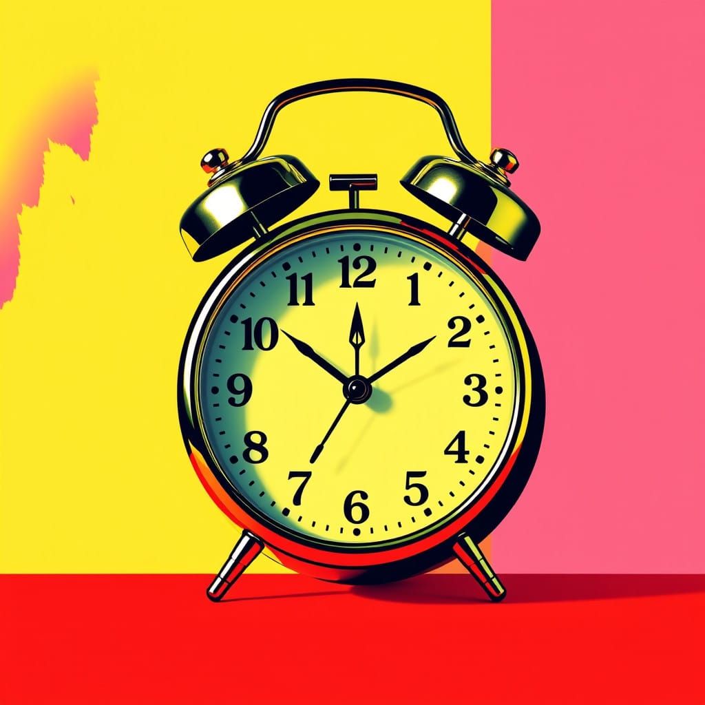 Pop Art Alarm Clock in Andy Warhol Style