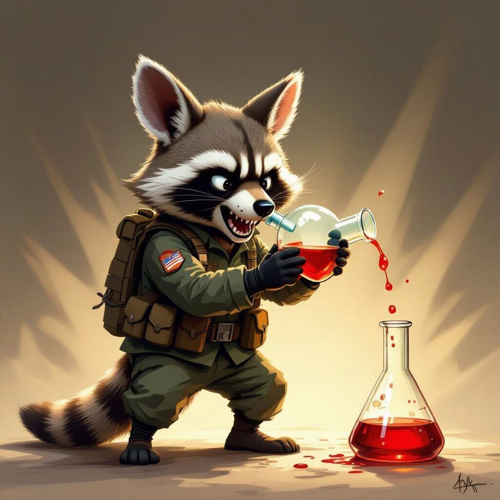 Raccoon Kangaroo Marine Chokes Beaker From Muppets