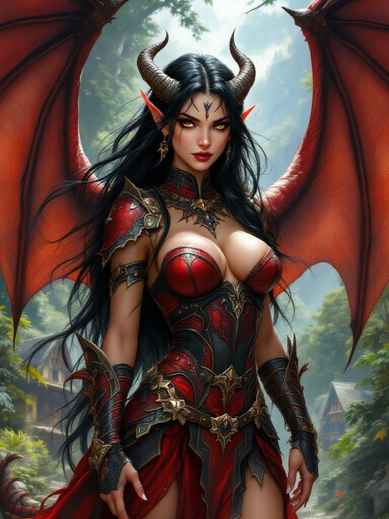 Ethereal Warrior Goddess in Frazetta-Inspired Fantasy Armor