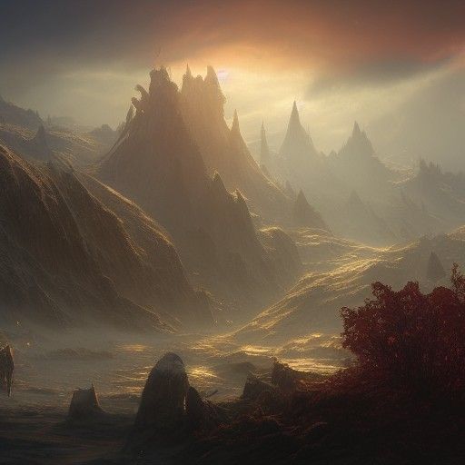 Autumnal Silence After Battle: Detailed Matte Painting