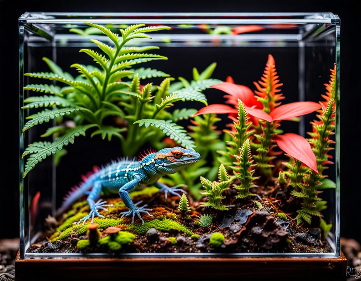 Enchanting Lizard in Thriving Terrarium