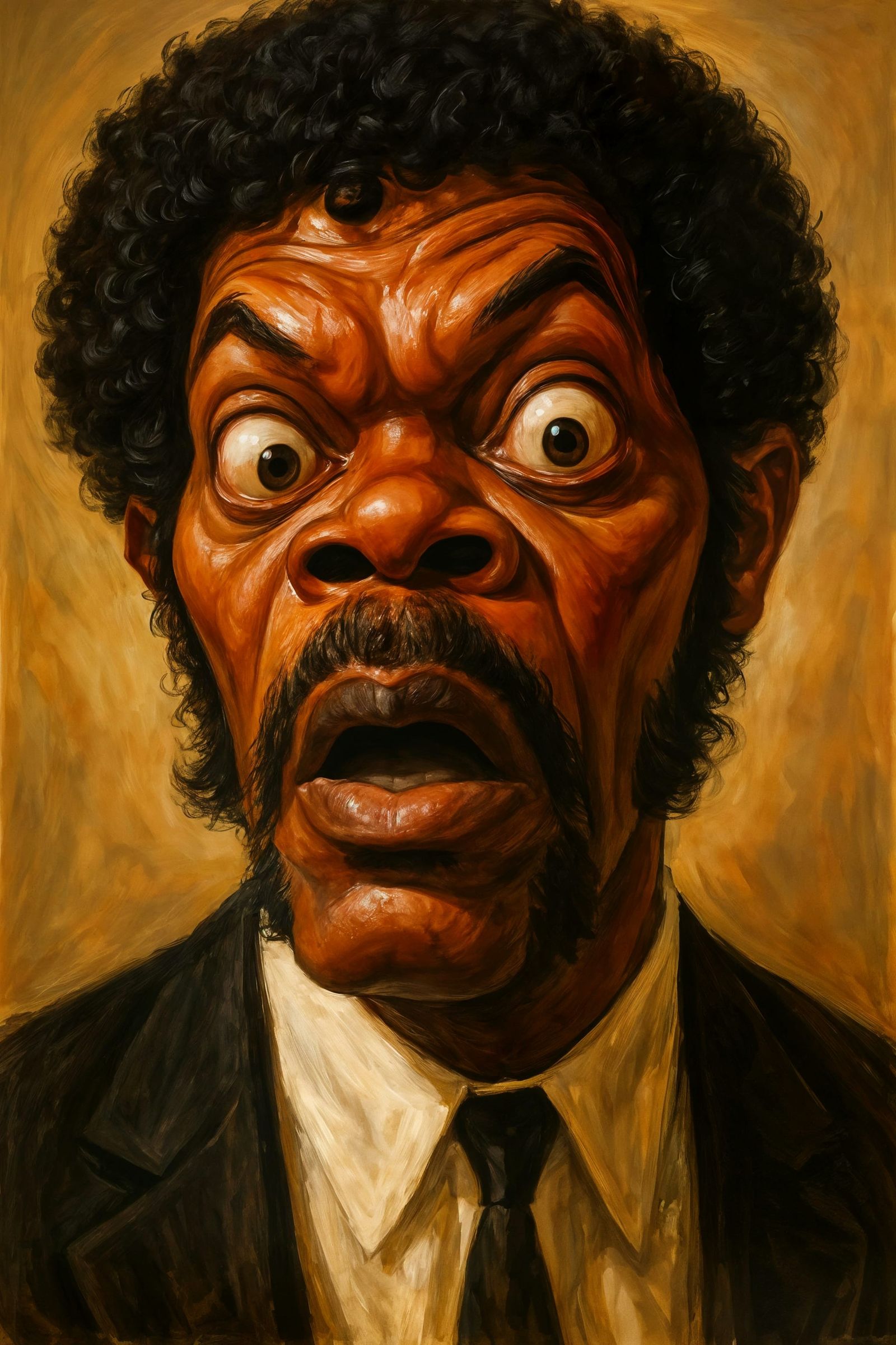 Samuel L. Jackson Caricature with Surprised Expression