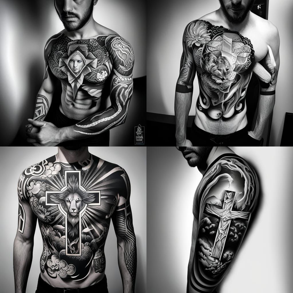 Lion of Judah Tattoo Design in Comic Book Style