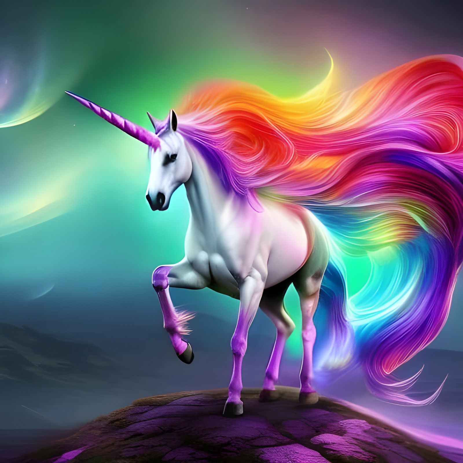 Hyperdetailed Fantasy Unicorn Concept Art in 16K