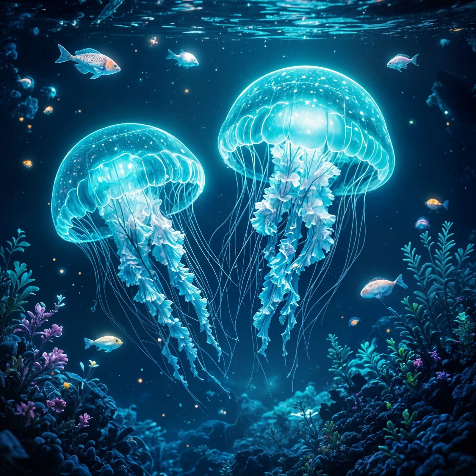 Bioluminescent Jellyfish Illuminates Alien Ocean Ecosystem