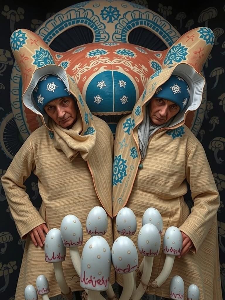 Romanian Artisans Tend Mushroom Garden in Dreamlike Photo