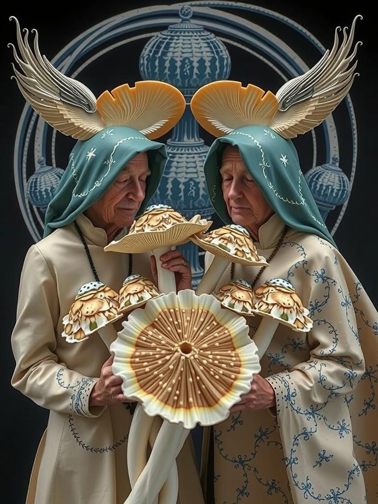 Romanian Workers Tend Translucent Mushrooms in Dreamlike Set...