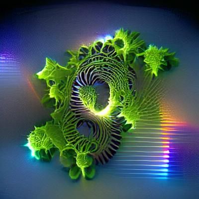 Quantum Fractal Nanotech Design in Neon Colors