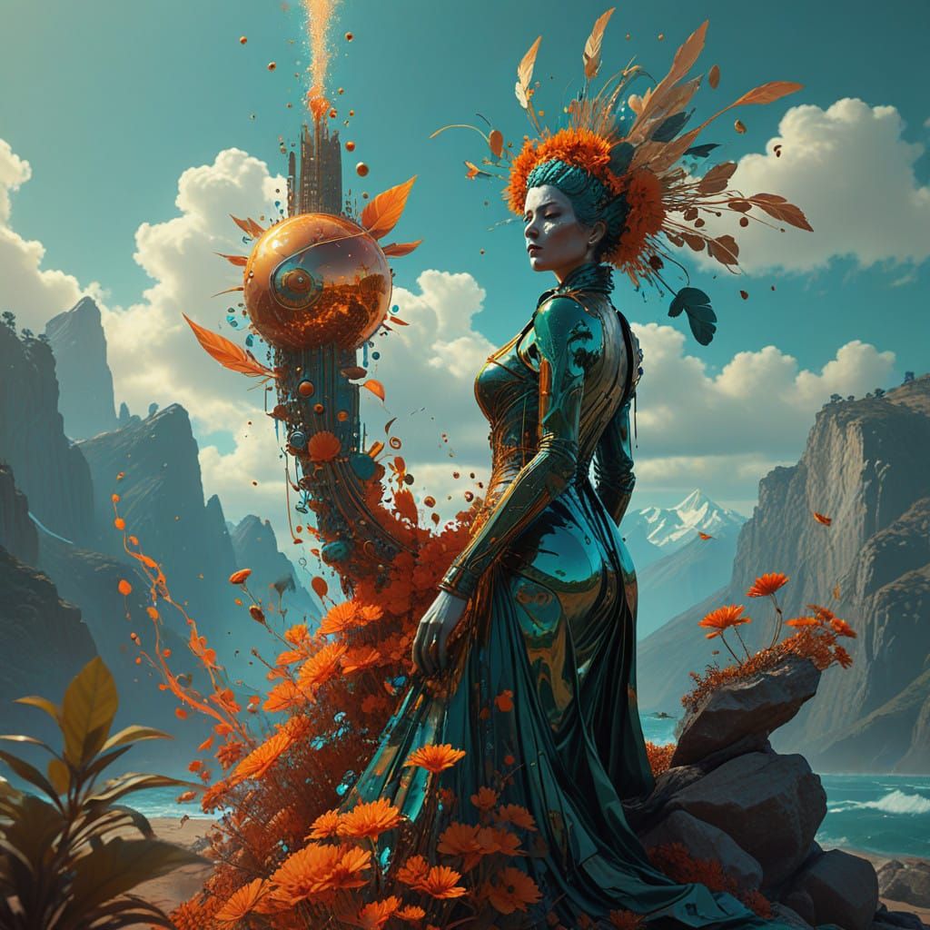 Dreamlike Fantasy Art in Triadic Colors