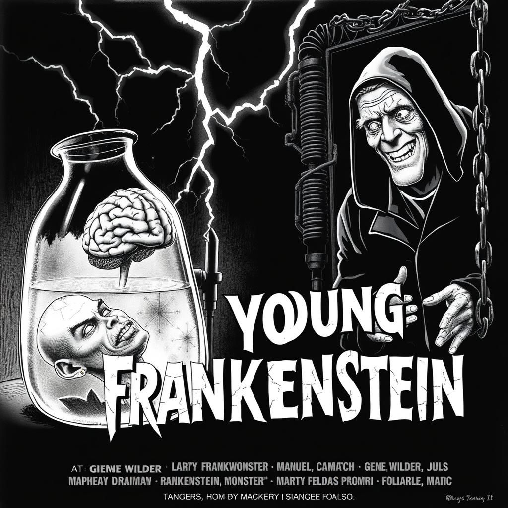 Young Frankenstein Movie Poster in Gothic Horror Style