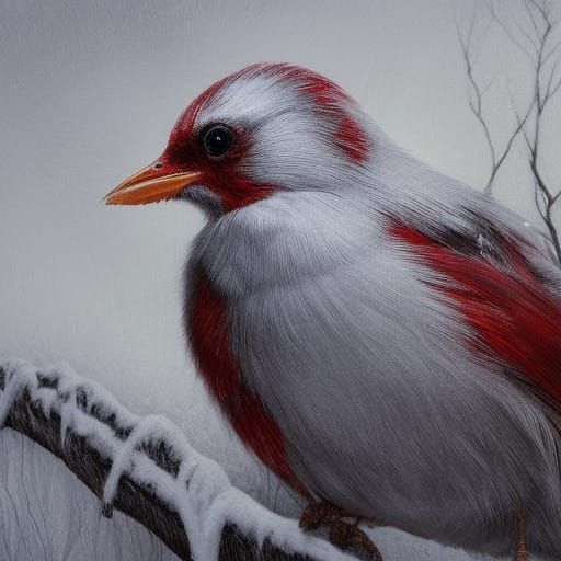 Hyperrealistic Cardinal Bird Personification Portrait