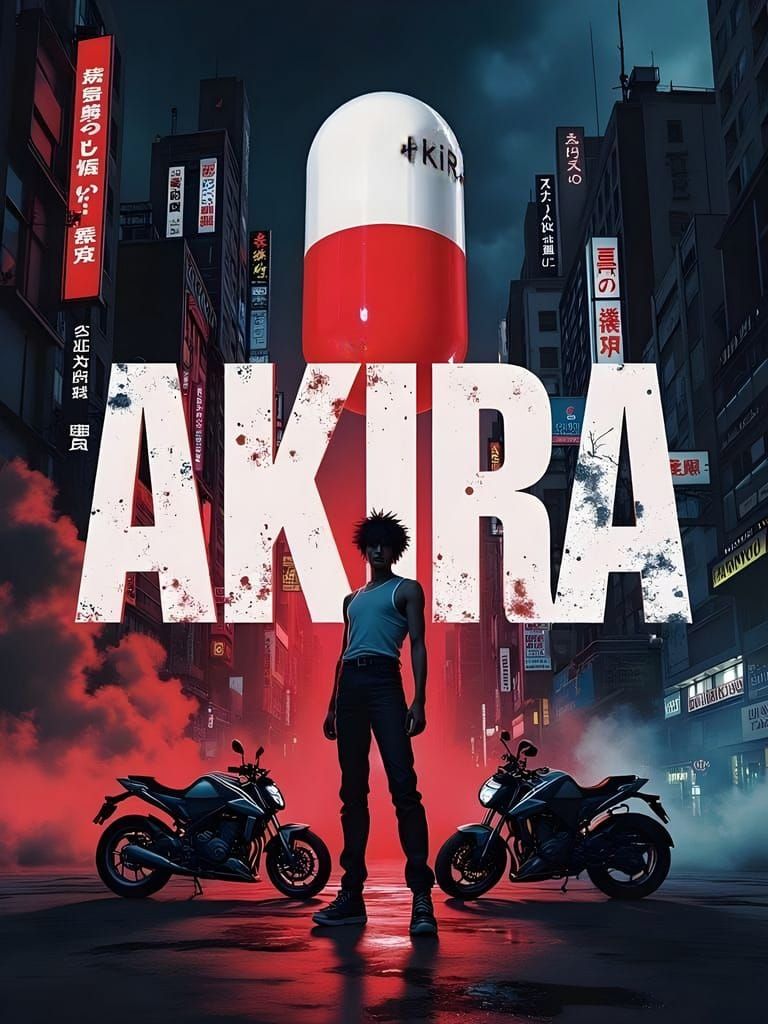 Akira Retro Movie Poster: Dystopian NeoTokyo