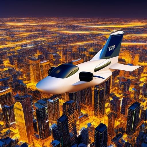 Night Flight Over 3D Cityscape