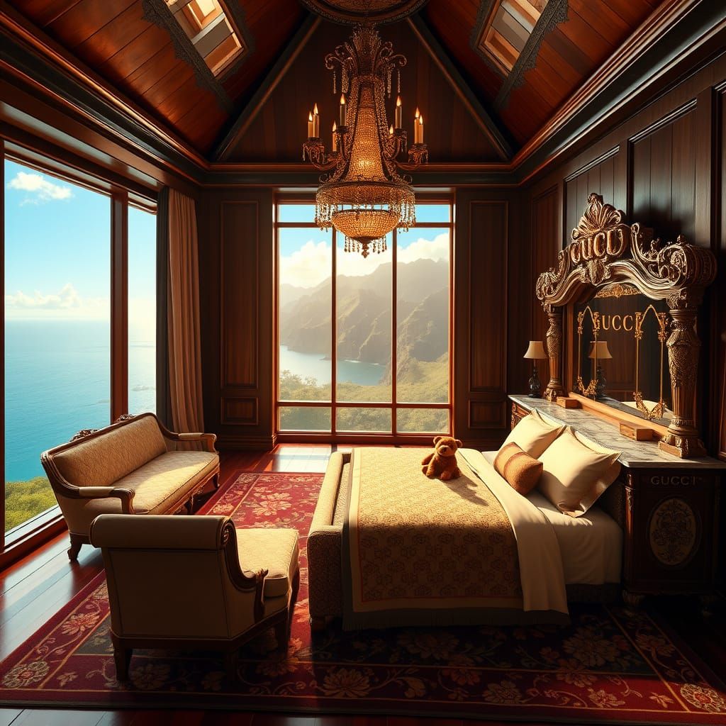 Luxurious Mountain Retreat with Redwood Walls and Gucci Acce...