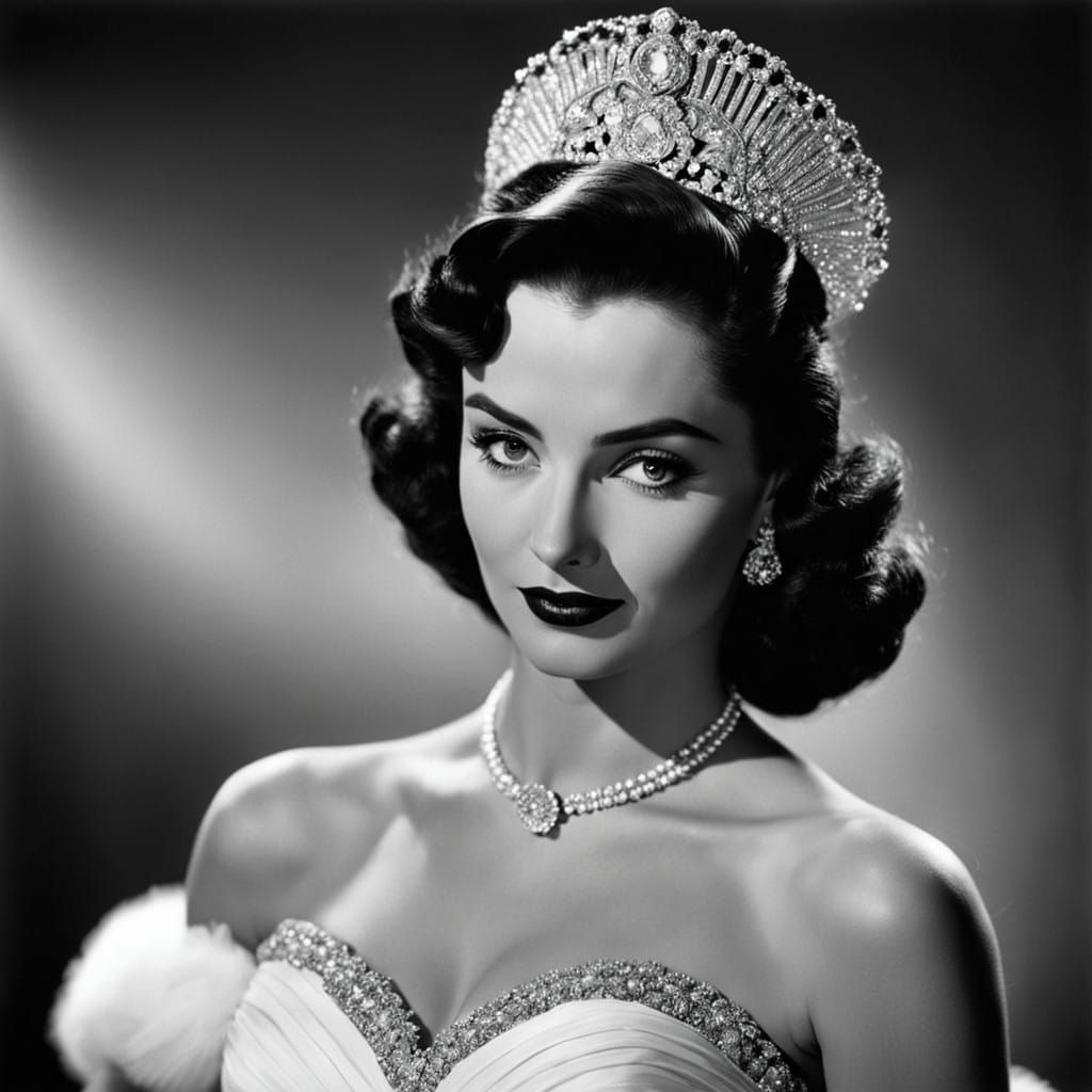 Classic Hollywood Femme Fatale in Golden Age Glamour