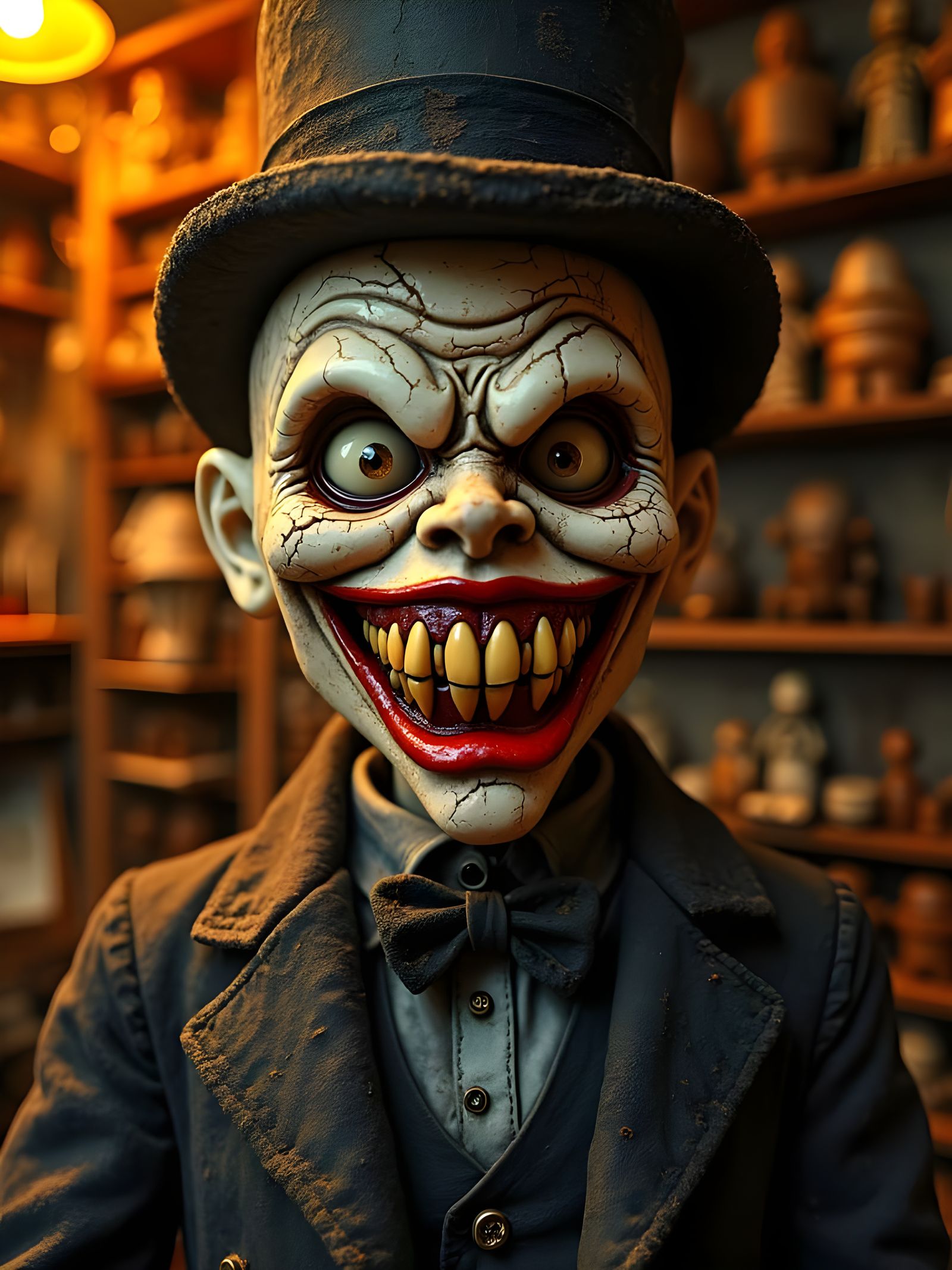 Distressed Antique Doll in Victorian-Era Attire