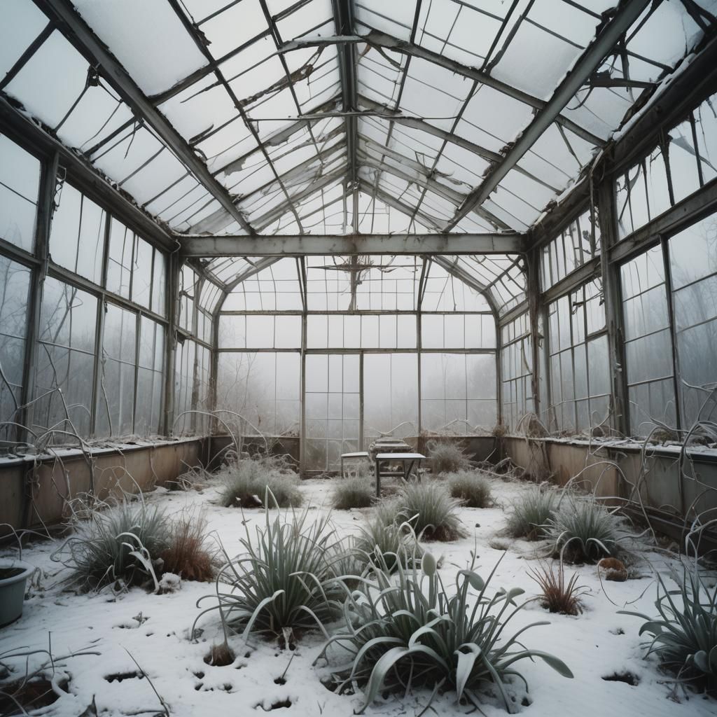 Ethereal Greenhouse Landscape in the Style of Romanticism