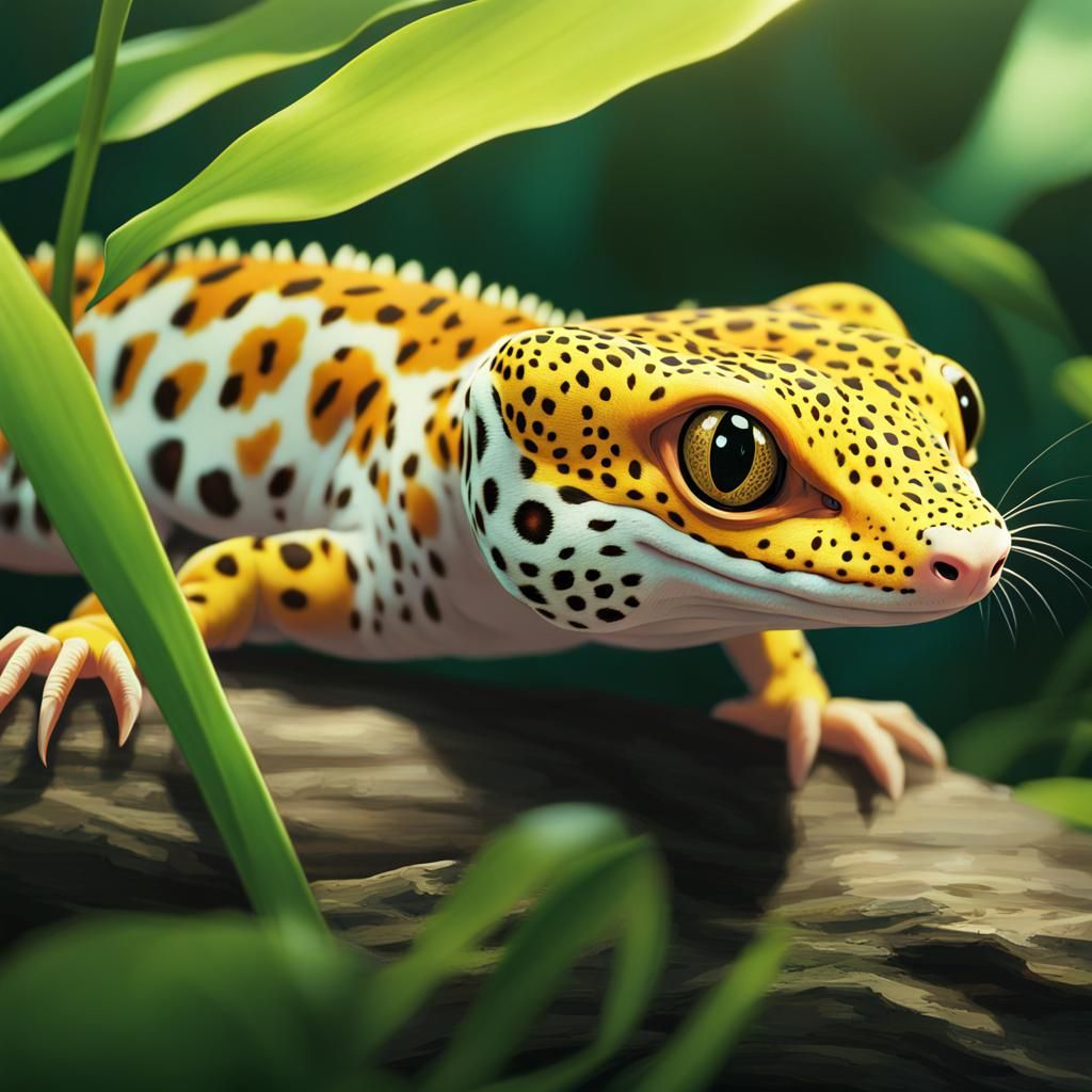 Leopard Gecko in Studio Ghibli Anime Style