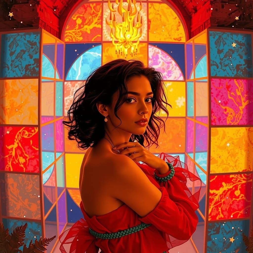 Chaotic Swirls of Rocks, Flames, and Stars